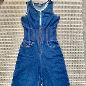 Rare Vintage Blue Diesel Denim Jumpsuit With No Sleeves